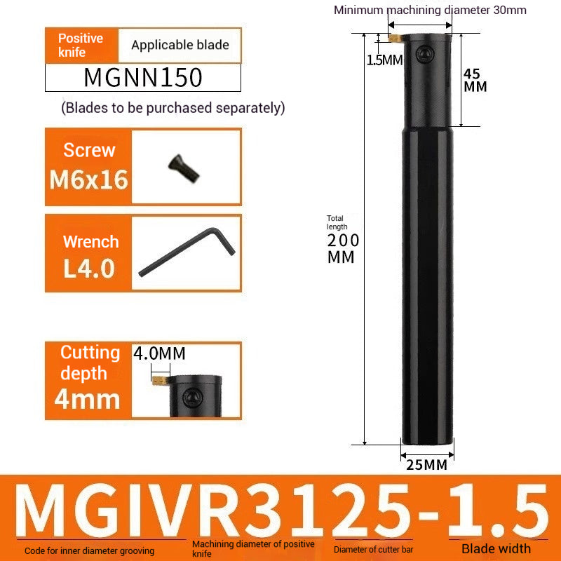 1024-CNC toolholder internal groove cutter MGIVR2016-2 internal groove toolholder lathe cut-off tool CNC lathe tool cutting tools Shandong Denso Pricision Tools Co.,Ltd.